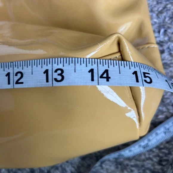 Kelly & Katie Faux Patent Leather Shoulder Purse in Muted Yellow Gold - Picture 5 of 10